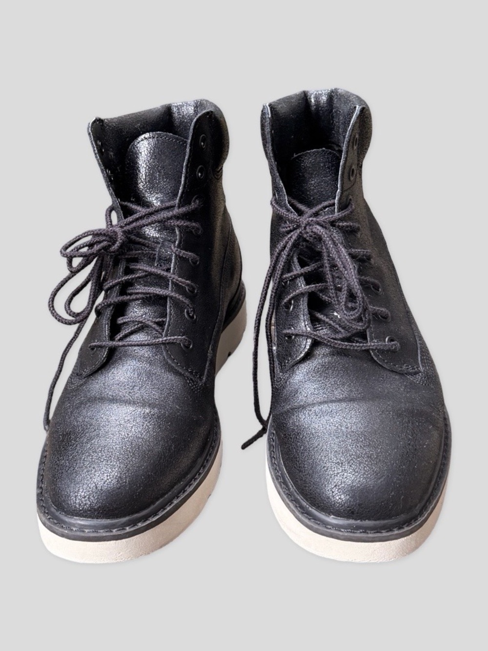 Timberland Kenniston 6”Women's Black Leather Lace-Up Ankle Boots with White Sole